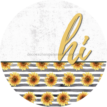 Sunflower Door Hanger Dco-01607-Dh 18’ Round Wood